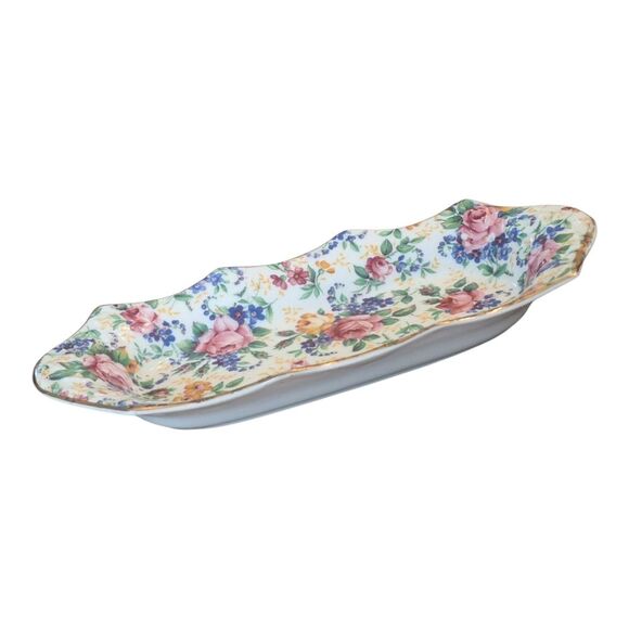 James Kent Rosalynde Chintz Mini Tray Butter Server Bone Dish Trinket Holder - Picture 12 of 15